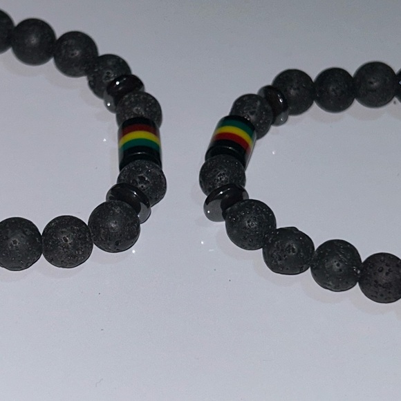 Lava Stone Rasta Bracelet set โ Strength, Unity & Protection - Picture 7 of 8